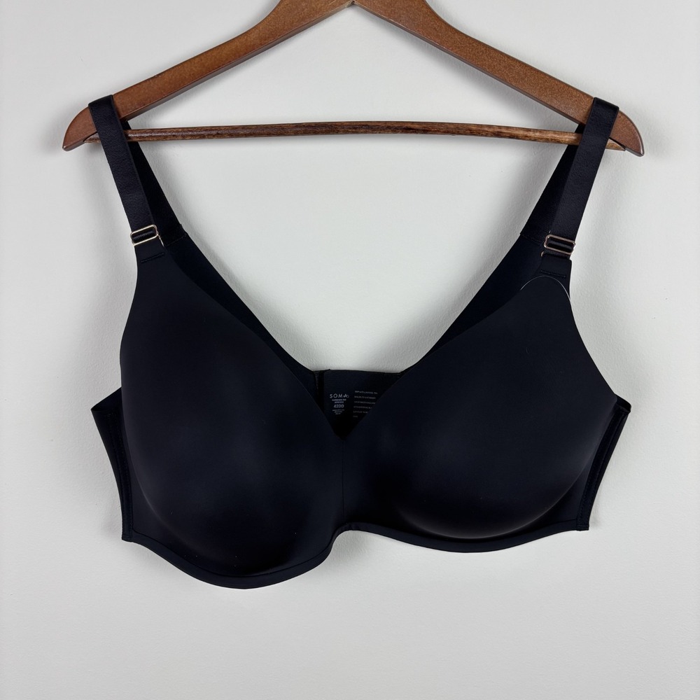 Soma Vanishing 360 Wireless Bra 42DD Womens Black Comfort Smoothing New‎ NWT